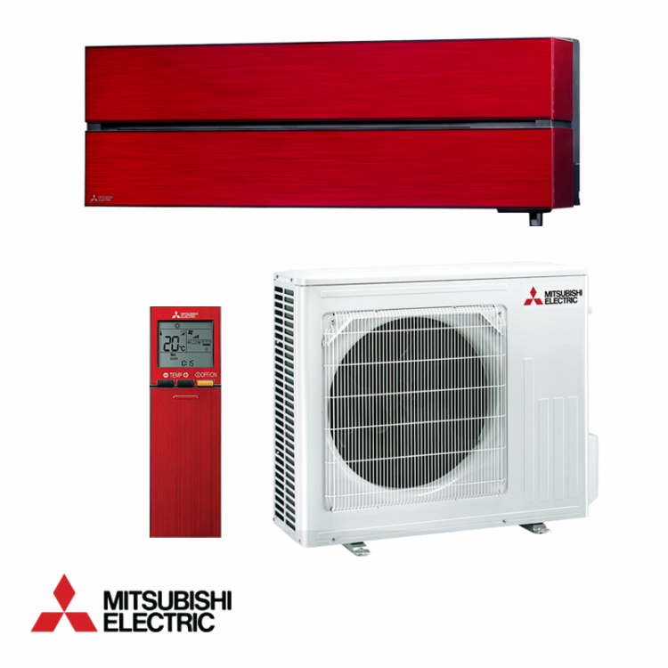 Inverter wall-type air conditioner in red Mitsubishi Electric MSZ-LN60VGR / MUZ-LN60VG 21 000 BTU