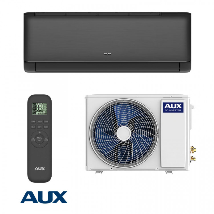 Inverter wall air conditioner AUX QC HEATING BELT 12 000 BTU black color