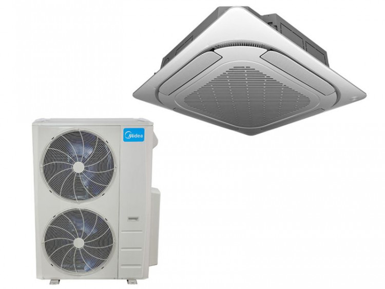 cassette air conditioner Midea Super Slim three-phase 55 000 BTU indoor and outdoor unit